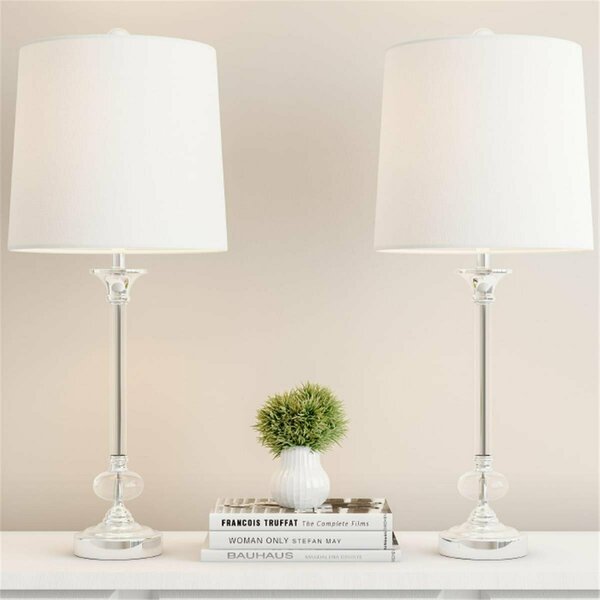 Aptitud Crystal Lamps-Faceted Shiny Silver Lighting-Comes with 2 Matching Table Lamps, 2PK AP3855365
